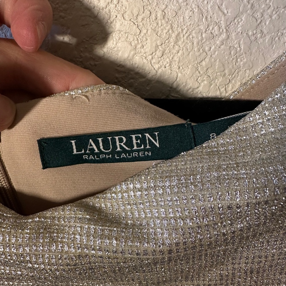 Ralph Lauren Metallic‎ Silver Evening Gown – Size 8 - Picture 4 of 10